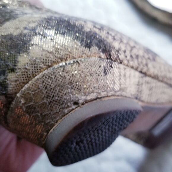Loeffler Randall snakskin flats metallic embossed - Picture 10 of 10